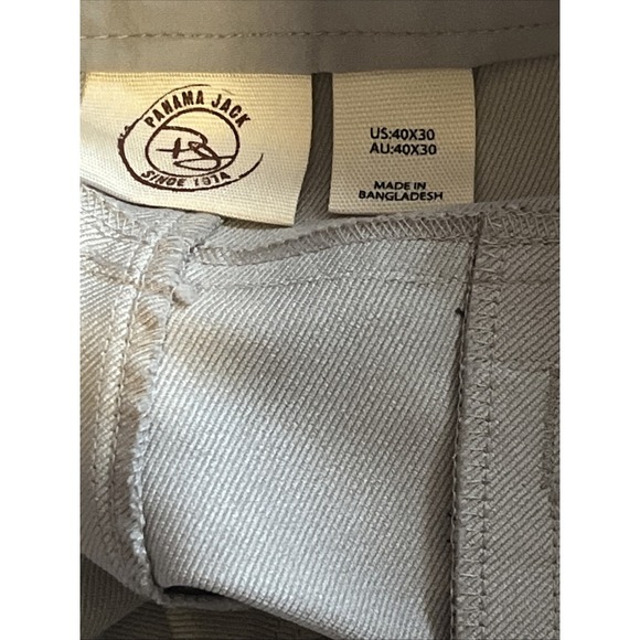 Panama Jack Pants Mens 40x30 Flat Golf Tech‎ Performance Stretch Chino Khaki New - Picture 6 of 7